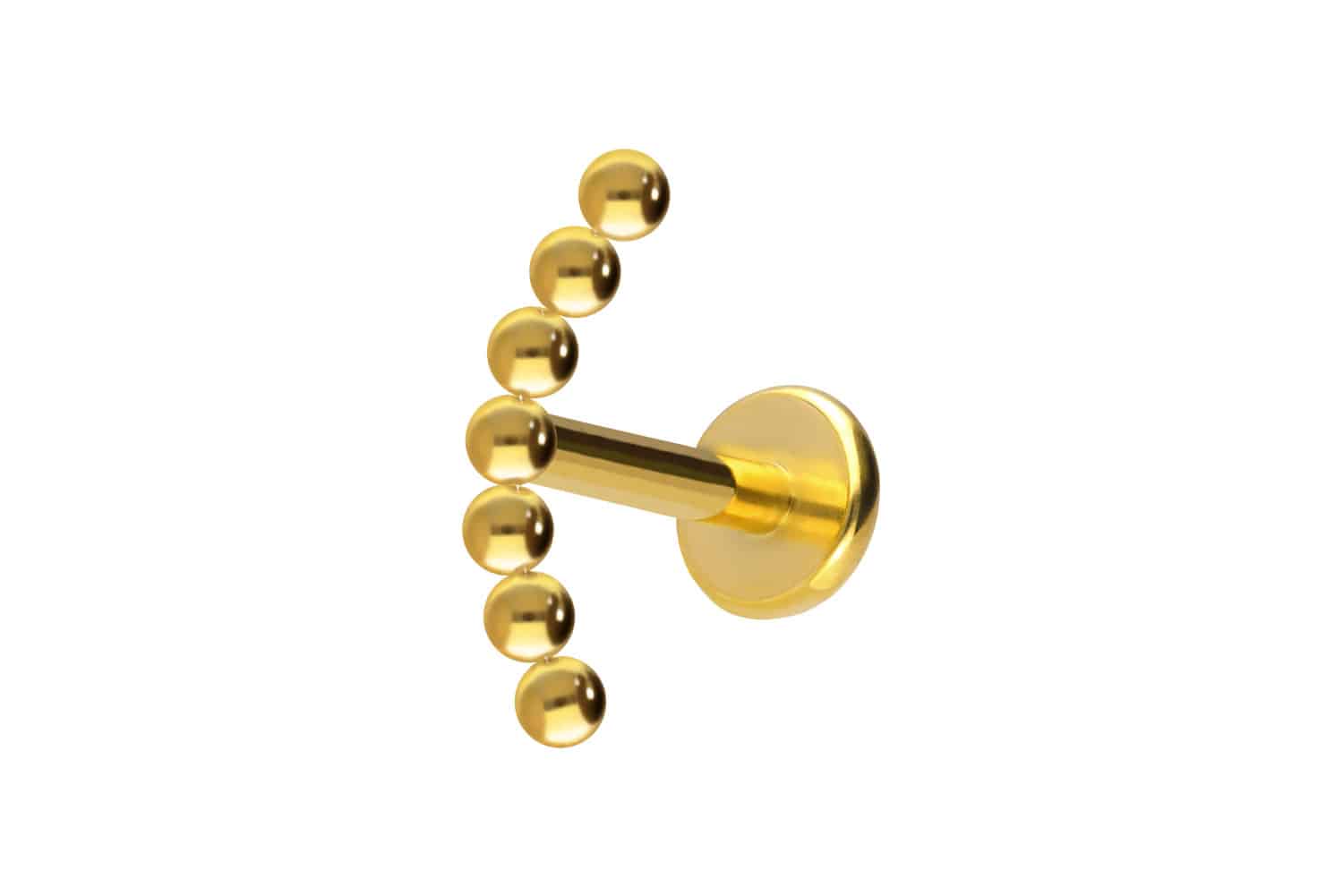 Titan Labret Piercing mit Push Fit 7 KUGELN